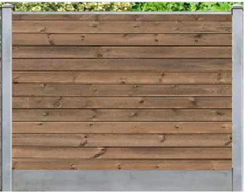 Slvklasse: Hjemsted plank profil inkl. stlstolper, betonbundplade og tilbehr