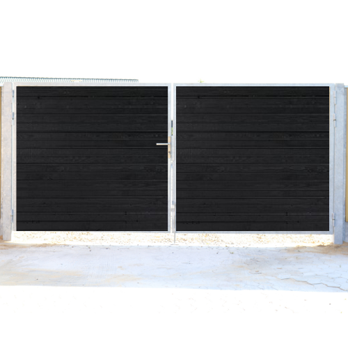 Plank profil dobbeltlge med ls inkl. stolper 300cm bred x hjde der passer til hegn